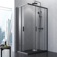 Товар: Душевой уголок AM.PM Gem S 120х80 W93G-404-120280-BT профиль Черный матовый стекло прозрачное - фото 2 Душевой уголок AM.PM Gem S 120х80 W93G-404-120280-BT профиль Черный матовый стекло прозрачное — фото 2, Прямоугольные душевые уголки