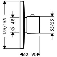Смеситель для душа Hansgrohe PuraVida Highflow с термостатом Хром арт-15772000 — фото 2, Смесители для душа с термостатом
