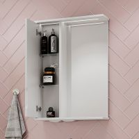 Зеркало со шкафом Volna Adel 50 L zsADEL50.L-01 с подсветкой Белое — фото 2, Зеркальные шкафы в ванную