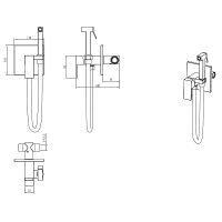 Гигиенический душ со смесителем Boheme Qubic 477-BR Бронза — фото 2, Душевое оборудование. Душевая программа