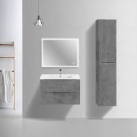 Тумба под раковину Vincea Mia Slim 80 VMC-2MC800S1BT подвесная Beton — фото 2, Тумбы под раковину