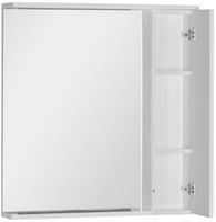 Зеркало со шкафом Aquanet Доминика 80 171081 с подсветкой R Белое — фото 2, Зеркальные шкафы в ванную