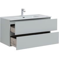 Тумба под раковину Aquanet Алвита New 100 277520 подвесная Серая матовая — фото 6, Мебель для ванной