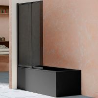 Шторка на ванну Vincea VSB 100х145 VSB-1E100CGB профиль Черный матовый стекло тонированное — фото 1, Неподвижные шторки для ванной