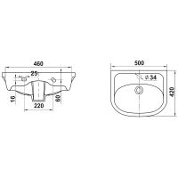 Тумба с раковиной Misty Уют 50 ИП000000154 Белая — фото 4, Мебель для ванной