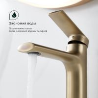 Товар: Смеситель для раковины Splenka S50.10.03 Золото матовое - фото 3 Смеситель для раковины Splenka S50.10.03 Золото матовое — фото 3, Смесители