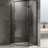 Душевой уголок Abber Ewiges Wasser 80х80 AG05080B профиль Черный стекло прозрачное — фото 2, Душевые уголки