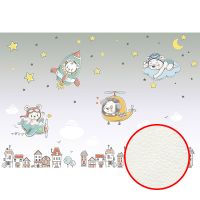 Фреска детская Ortograf Для самых маленьких 32963 Фактура флок FLK Флизелин (4*2,7) Серый/Разноцветный, Мультимедия — фото 1, Фрески