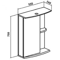 Зеркальный шкаф Runo Николь 55 L 00000000037 с подсветкой Белый — фото 3, Зеркальные шкафы в ванную