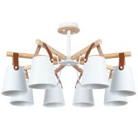 Люстра Artelamp Thomas A7032PL-8WH Белая Светлое дерево — фото 1, Люстры