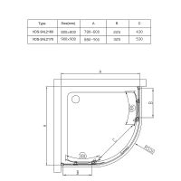Душевой уголок Vincea Alpha 90x90 VSQ-3AL900MT профиль Хром стекло текстурное — фото 10, Душевые уголки четверть круга