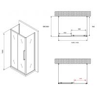 Душевой уголок Abber Schwarzer Diamant 110x60 профиль Хром стекло прозрачное арт-AG30110H-S60-S60 — фото 5, Прямоугольные душевые уголки