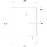 Тумба под раковину Onika Тимбер 60.01 106115 Белый матовый Дуб сонома — фото 7, Мебель для ванной