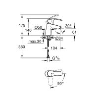 Товар: Смеситель для раковины Grohe Eurosmart Хром арт-32154002 - фото 4 Смеситель для раковины Grohe Eurosmart Хром арт-32154002 — фото 4, Смесители для раковины