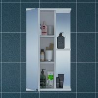 Зеркальный шкаф СанТа Ника 40 L 101080 Белый — фото 1, Зеркальные шкафы в ванную