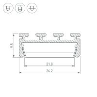 Профиль алюминиевый Arlight 016397 накладной Серебристый — фото 4, Профили для светодиодных лент