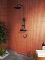 Душевая система Vitra Aquaheat Bliss A4720536EXP с термостатом Черный матовый — фото 3, Душевые стойки
