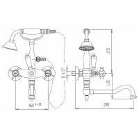 Смеситель на борт ванны Cezares Golf Хром арт-GOLF-PBV2-01-Bi — фото 2, Смесители на борт ванны