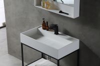 Товар: Консоль с раковиной Abber Stein 80 AS2630 Белая матовая - фото 4 Консоль с раковиной Abber Stein 80 AS2630 Белая матовая — фото 4, Консоли для раковины