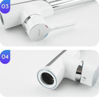 Смеситель для кухни Gappo G03-8 G4003-8 Белый Хром — фото 3, Смесители для кухни