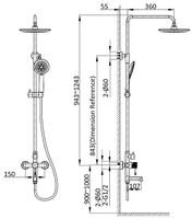 Душевая система Vincea Desire VSFS-1D1MB Черная матовая — фото 5, Душевые стойки