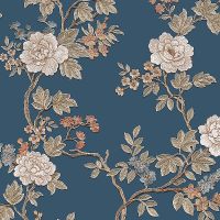 Обои Alessandro Allori Four Seasons 1601-7 Винил на флизелине (1,06*10) Синий/Бежевый, Цветы — фото 1, Обои для стен