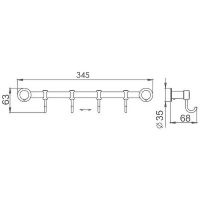 Товар: Вешалка для полотенец Frap F205-4 Хром - фото 6 Вешалка для полотенец Frap F205-4 Хром — фото 6, Крючки для полотенец