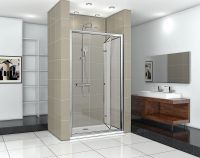 Душевая дверь Ceruttispa Bella D91T профиль Хром стекло прозрачное — фото 6, Складные душевые двери