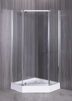 Душевой уголок Esbano ESR-8170 100x100 ESUGR8170 профиль Хром стекло рифленое — фото 2, Душевые уголки трапеция