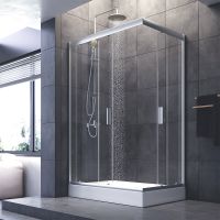 Душевой уголок AM.PM Gem 120x80 профиль Хром матовый стекло прозрачное арт-W90G-404-120280-MT — фото 3, Прямоугольные душевые уголки