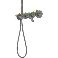 Смеситель для ванны Timo Saona 2324/18YSM с термостатом Черное золото — фото 1, Смеситель для ванны