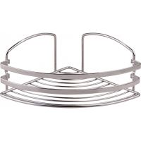Полка корзина Tekno-tel BK081SSM угловая Нержавеющая сталь — фото 1, Полки для ванной и душа
