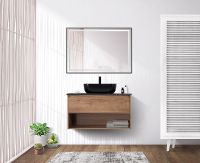 Тумба под раковину BelBagno Kraft 100 KRAFT-1000-1C-SO-RT подвесная Rovere Tabacco — фото 19, Тумбы под раковину