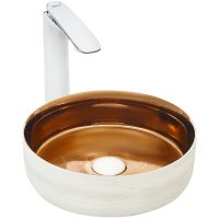 Раковина-чаша WeltWasser Elbach 3134 LSWG 35 10000004540 Белая Золотистая — фото 1, Раковины накладные