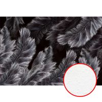 Фреска Ortograf Levity 33369 Фактура бархат FX Флизелин (4*2,7) Черный/Серый, Перья — фото 1, Фрески