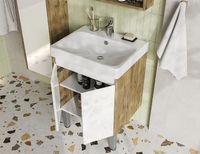 Товар: Тумба под раковину Aquaton Сканди Doors 55 1A278801SDZ90 Белый глянец, Дуб рустикальный - фото 7 Тумба под раковину Aquaton Сканди Doors 55 1A278801SDZ90 Белый глянец, Дуб рустикальный — фото 7, Мебель для ванной