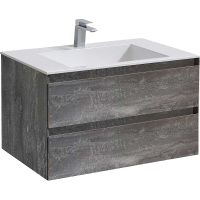 Тумба под раковину Vincea Luka 80 VMC-2L800GS подвесная G.Stone — фото 1, Тумбы под раковину