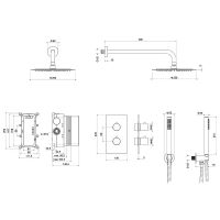 Душевая система Aquatek Европа AQ1376MB с термостатом Черная матовая — фото 5, Встраиваемые душевые комплекты