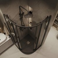 Душевой уголок Grossman Cosmo 90х90 301.K33.02.9090.21.10 профиль Черный матовый стекло тонированное — фото 4, Душевые уголки четверть круга