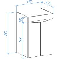 Тумба под раковину Bellezza Олиссия 120 4639419240422 Серая — фото 4, Тумбы под раковину