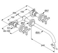 Смеситель для раковины Kludi Nova Fonte 201460520 Хром — фото 2, Смесители