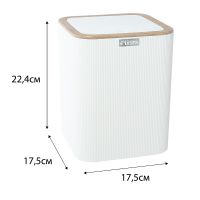 Товар: Ведро для мусора Fixsen White Wood FX-402-6 Белое - фото 3 Ведро для мусора Fixsen White Wood FX-402-6 Белое — фото 3, Мусорные ведра