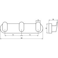 Вешалка для полотенец Rav Slezak Yukon YUA0105CMAT Черная матовая — фото 2, Крючки для полотенец