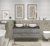 Товар: Тумба под раковину BelBagno Kraft 140 KRAFT-1400-4C-SO-2-CG подвесная Cemento Grigio - фото 19 Тумба под раковину BelBagno Kraft 140 KRAFT-1400-4C-SO-2-CG подвесная Cemento Grigio — фото 19, Тумбы под раковину