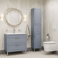 Тумба с раковиной Iddis Oxford 80 OXF80L0I95K Светло-серая — фото 4, Тумбы с раковиной