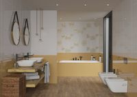 Керамическое панно Creto Mono Golden flowers 06-01-1-36-03-13-2434-0 60х60 см — фото 2, Керамическая плитка