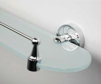 Товар: Стеклянная полка WasserKRAFT Isen K-4044 Хром - фото 3 Стеклянная полка WasserKRAFT Isen K-4044 Хром — фото 3, Полки для ванной и душа