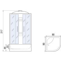 Душевая кабина River Lena 90x90 МТ 10000001423 с поддоном — фото 3, Душевые кабины