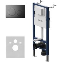 Комплект унитаза с инсталляцией AM.PM Func FlashClean IS90138.8F1701 с сиденьем Микролифт и Черной матовой клавишей смыва — фото 9, Комплекты унитаз + инсталляция