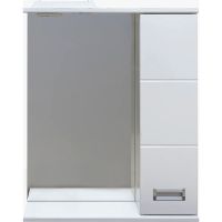 Зеркало со шкафом DIWO Дмитров 60 R СО-Дм04060-011П с подсветкой Белое — фото 1, Мебель для ванной